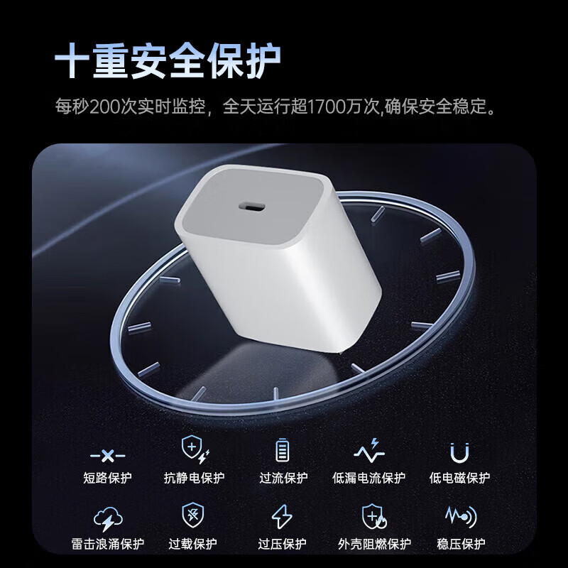 Ruiyang adapts to Apple 17 charging cable 45W fast charging set iPhone16Plus/promax/15Air original dual type-c mobile phone charger genuine charging head data cable original genuine dual C port丨60W braided fast charging cable 1.0 meters