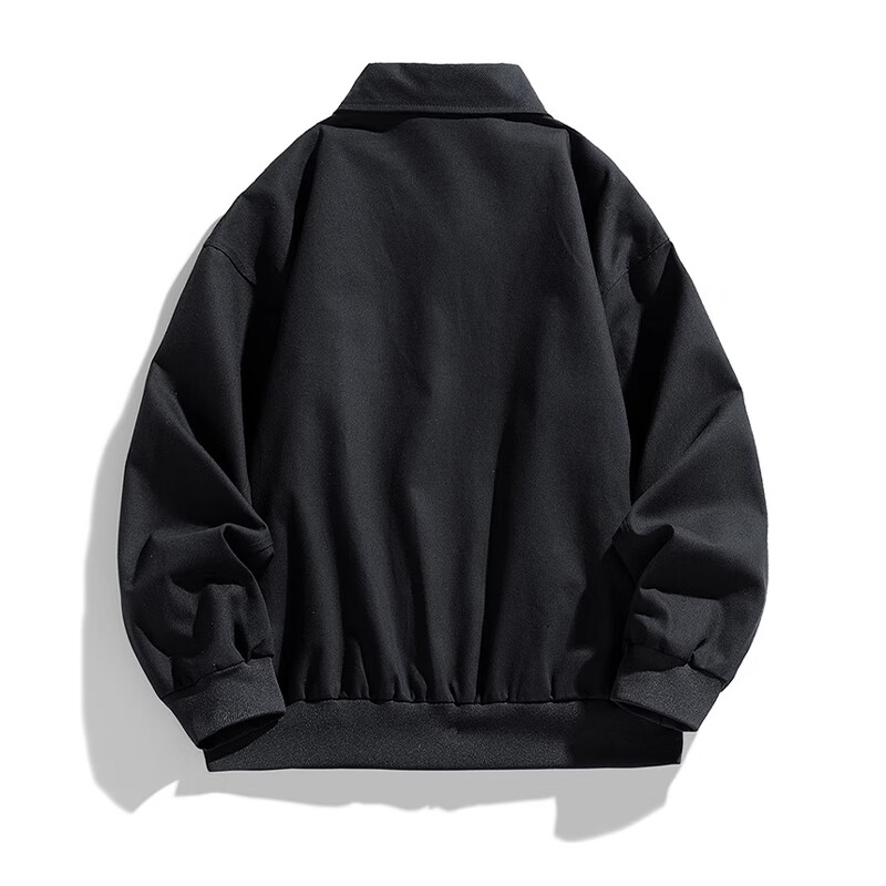 Wassup Sohot Jacket Men's Autumn and Winter Pure Cotton Washed Retro Jacket Men's Slim Lapel Work Jacket Black M