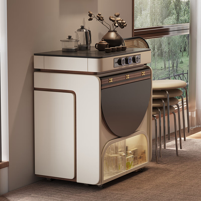 Micro Art 2025 sideboard island dining table integrated household retractable folding small apartment multi-functional bar guide table dining table retractable island dining table flat without tea making