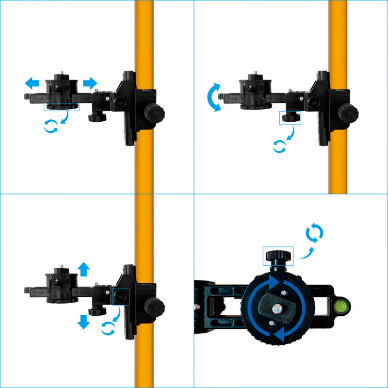 BEYZK thickened telescopic rod level bracket lifting rod accessories yellow 2.4 meters