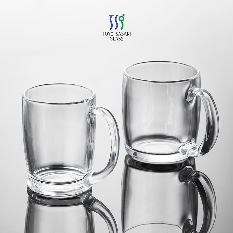 TOYO-SASAKI GLASS brand official flag Japan imported Toyo Sasaki beer glass with handle water glass glass draft beer glass drink cup cool beer glass wide style (470ml)