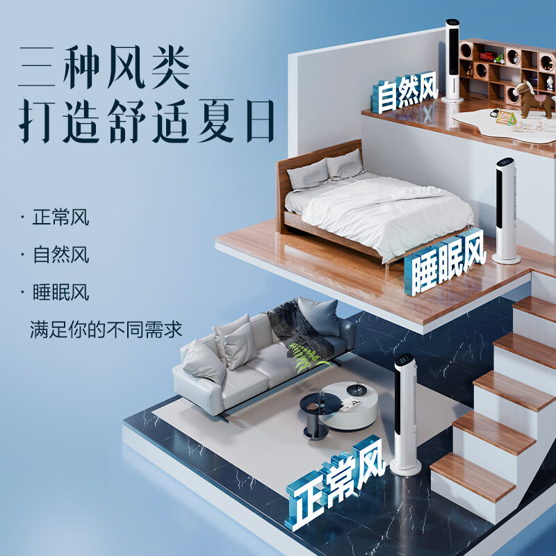 GREE Powerful Refrigeration Household Air Conditioning Fan Humidification Cooling Fan Remote Control Purification Floor Standing Humidification Light Sound Cooler Water Cooling Tower Fan Refrigeration Small Air Conditioner KS-04X61Dg