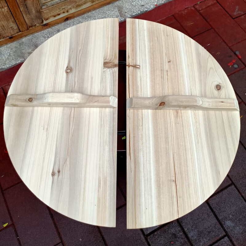 Qinkai fir pot cover brushed tung oil cylinder cover rice cylinder cover 1 meter wooden cover extra large traditional mortise and tenon no glue no nails factory customized diameter 60 cm 1.8 thick other sizes additionally