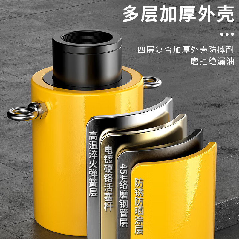 HUGO hollow hydraulic jack hydraulic cylinder electric ultra-thin split 20T30T60T100 ton hollow jack 20 ton 50mm stroke