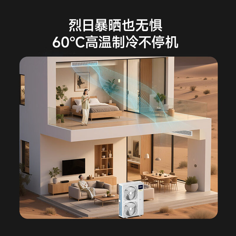 Haier central air conditioner, one to four, multi-split, one to three, full DC frequency conversion, first-class energy efficiency, household central air conditioner, one to two/one to five/one to six, Yunshu Pro+ 6 HP, three rooms and two living rooms, 90-120 double fans. Consult customer service for discounts.