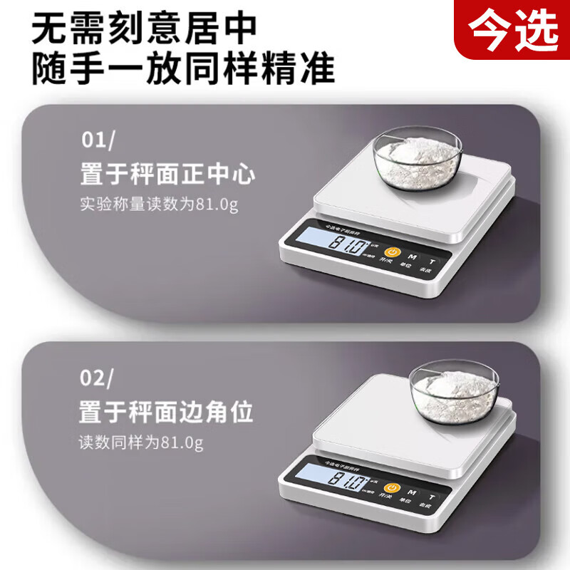Zhang Chenguang endorses electronic scales, kitchen scales, high-precision 0.1g food electronic scales, Chinese herbal medicines, small precision tea grams, jewelry scales, battery models, stainless steel surfaces 5kg/0.1g