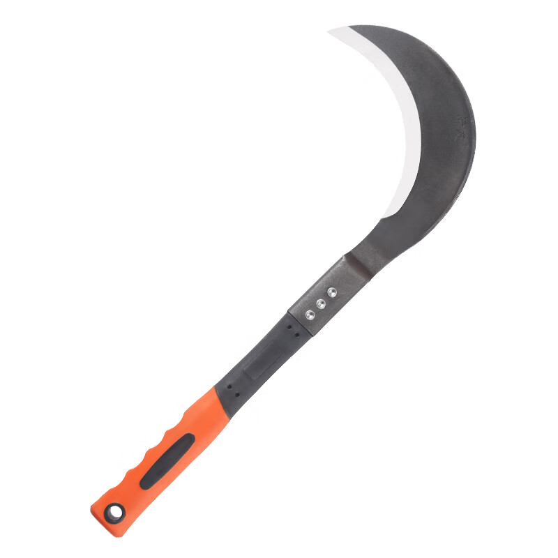 Kelibang sickle, rubber-handled double-cutting sickle for corn cutting, agricultural manganese steel sickle, outdoor mowing sickle, wood knife, double-cutting sickle, grass-cutting machete, manganese steel KB2038