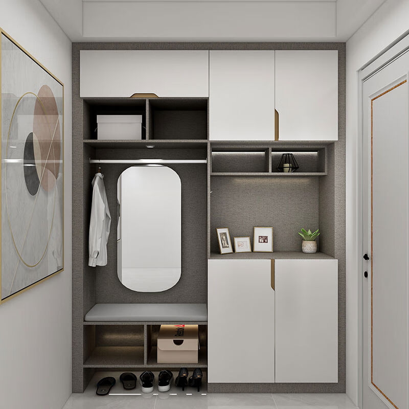 Aoyanlai customized walk-in wardrobe cloakroom home bedroom space customized wardrobe whole house customized Monina customized gold, please consult customer service for details to enjoy 1 square meter