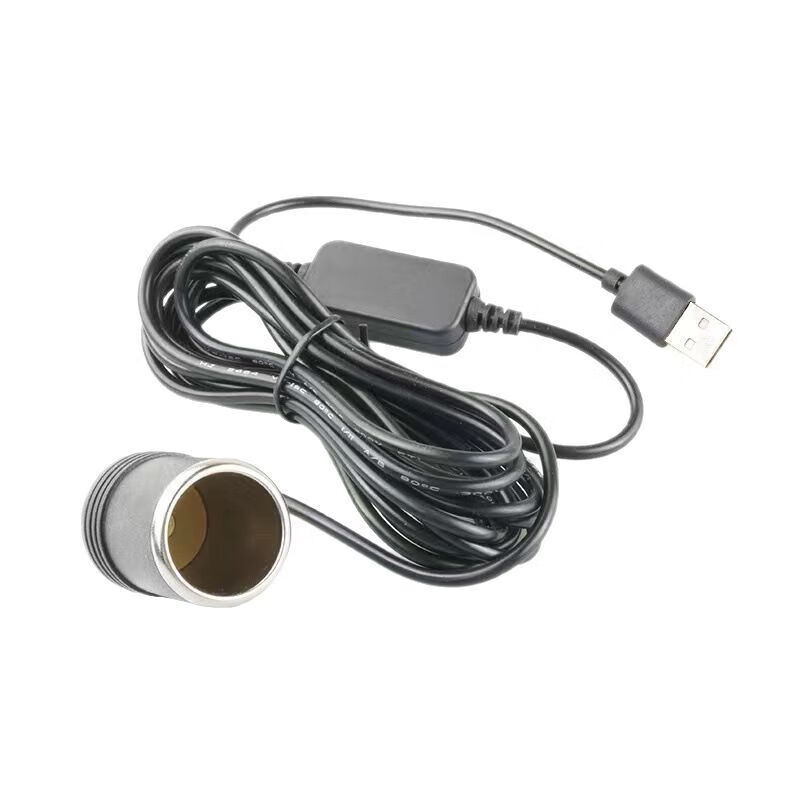 Car USB boost cable 5V to 12V cigarette lighter electronic dog GPS mobile power cord driving recorder charging 5v to 12v 35 cm long