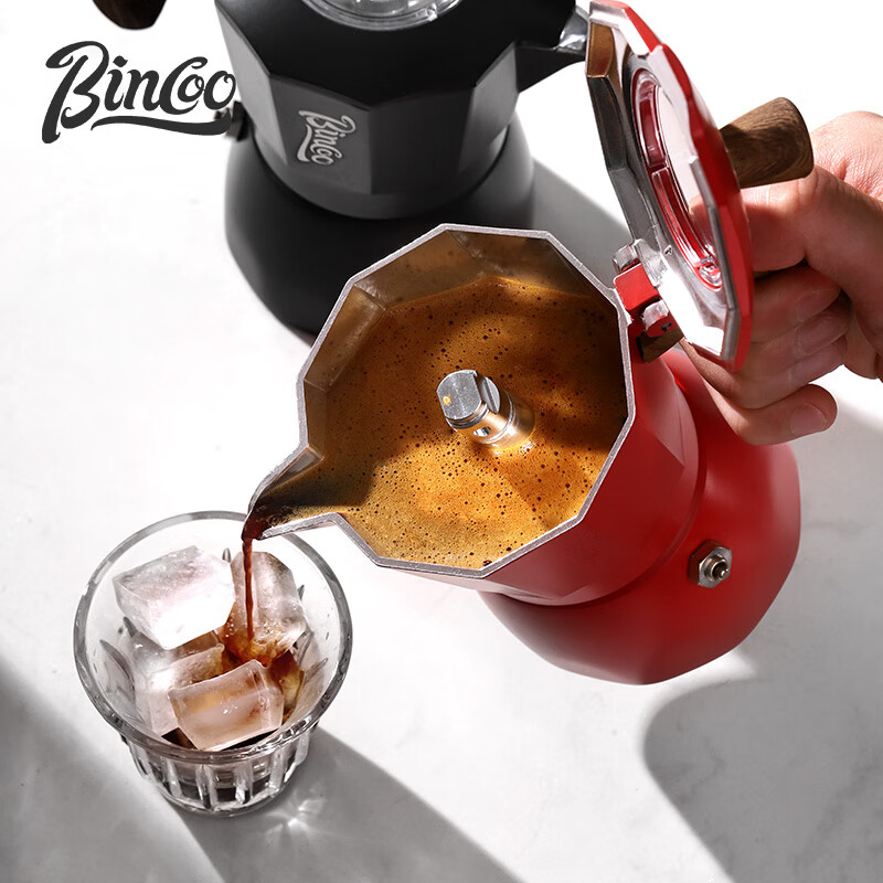 Bincoo double valve Moka pot household electric stove coffee pot small espresso hand grinding coffee machine set