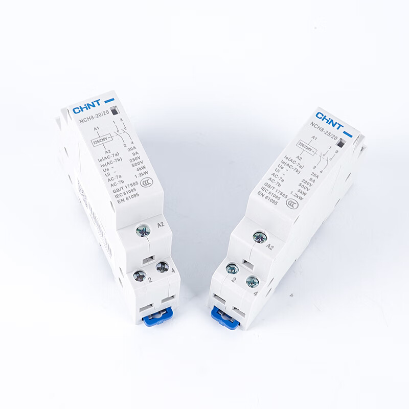 Chint Household AC Contactor NCH8-20/20 20A 25A 40A Rail Type 2P 25/40 4 Normally Open NCH8-25/22 220V