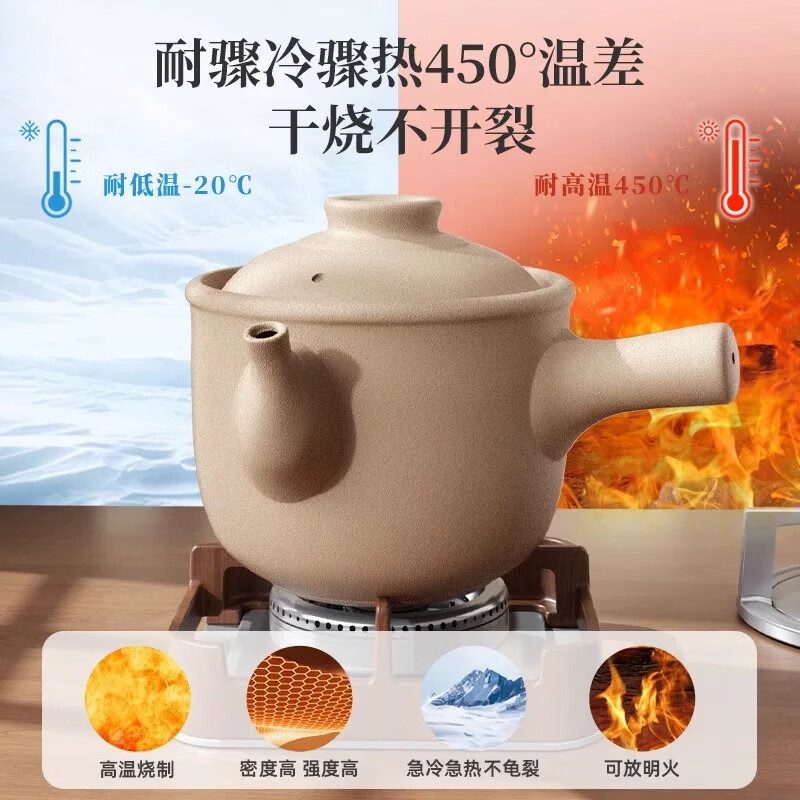 Chunuo medicine pot casserole Chinese medicine pot decoction medicine pot old-fashioned medicine pot inside and outside unglazed medicinal meal pot household open fire 5L