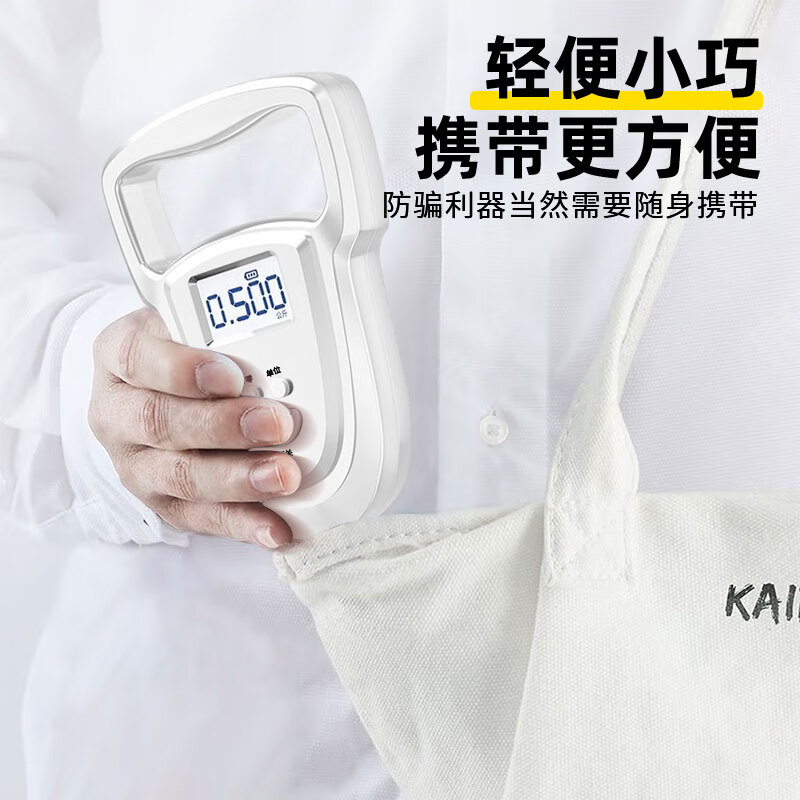Jingyan portable electronic scale, household portable scale, small spring express scale, high-precision special hook for selling vegetables, small scale, three-use model, charging + plug-in + battery, can weigh 100 kilograms, one-click tare and set to zero | high precision 0.01kg | one-click change of four units