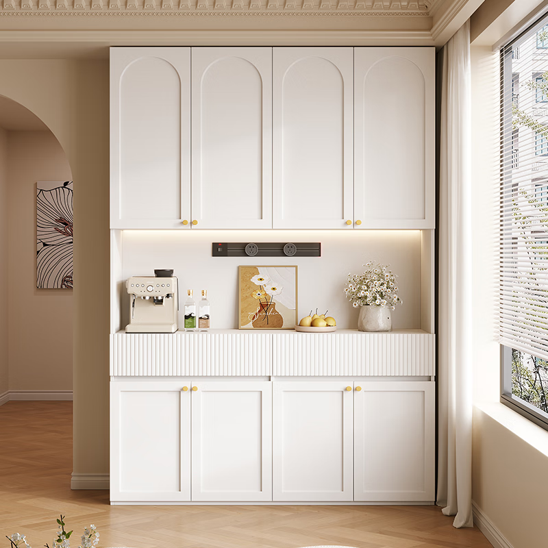 Gugezhijia customized solid wood blister sideboard against the wall integrated storage cabinet household ENF grade tea cabinet wine cabinet display cabinet 1.6 meters long * 2.4 meters high (four door sideboard) 18MM thickened whole cabinet ENF grade maternal and child use