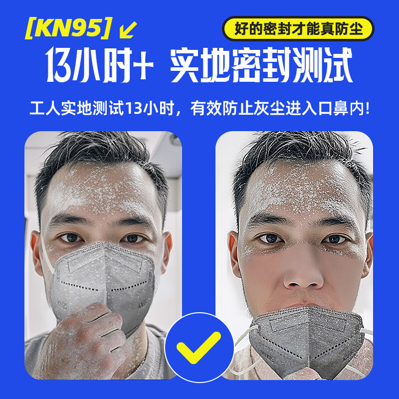 Aukeyun double breathing valve industrial dust mask KN95 anti-dust breathable grinding special welder labor protection construction site ear-hook type