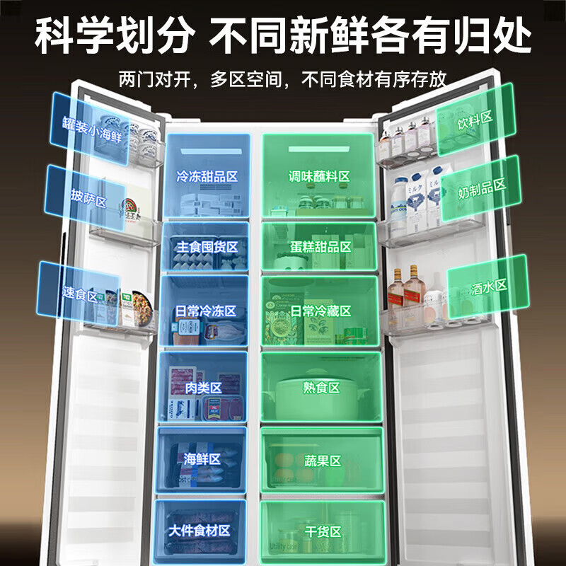 Panasonic's new Beluga 505L home refrigerator double-door flat-mounted large capacity free ice making first-class energy efficiency and energy saving NR-JB51GXA-W white