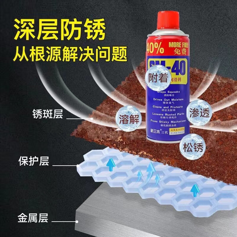 24 bottles of rust remover, anti-rust lubricant, metal powerful cleaner, anti-rust screw loosener, remove rust, rust remover loosener, large bottle - 4 bottles, delivery tube