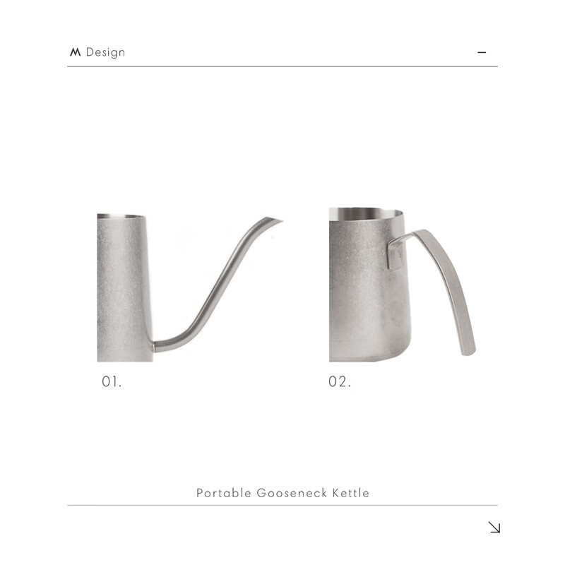 M STAND portable stainless steel hand brewing kettle 250ml olecranon flow control precise hand brewing ear hanging coffee home