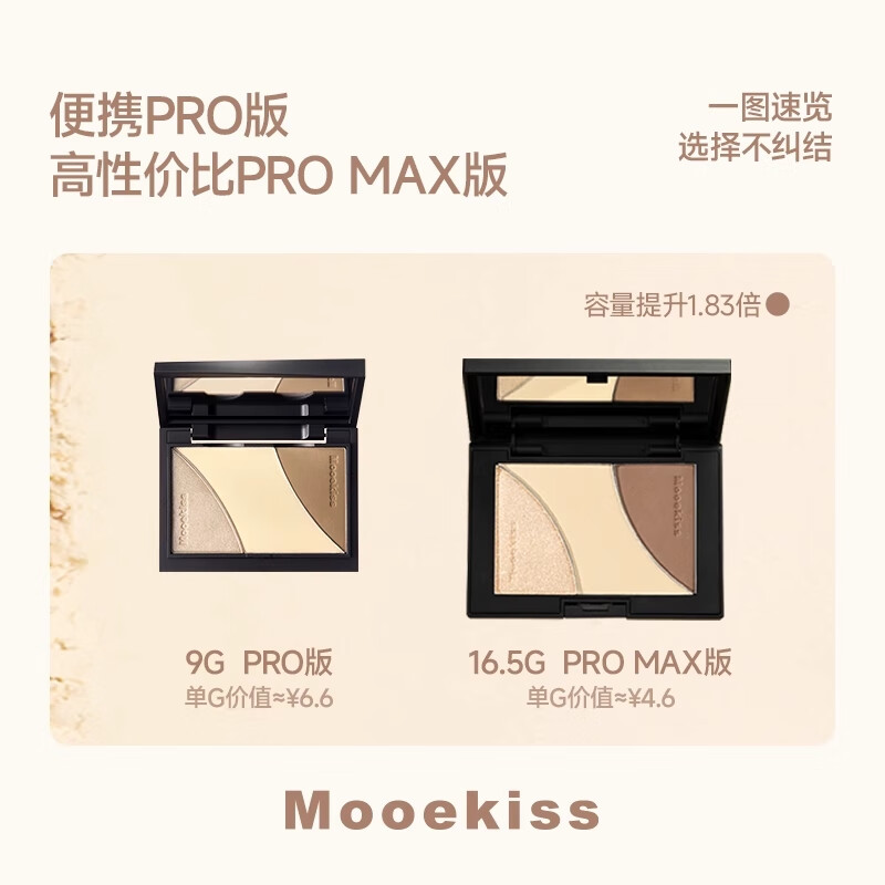Mooekiss powder highlighter and contouring all-in-one three-in-one concealer shadow nose shadow matte contouring tray for the new year 9g01