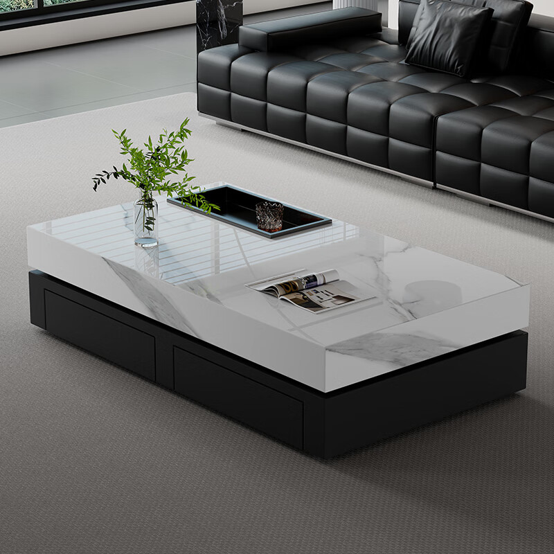 Modern minimalist slate coffee table light luxury Italian style simple small apartment living room home high-end rectangular large size coffee table Dopod green 120x60x40cm