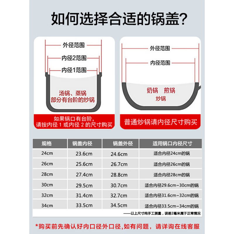 SUPOR pot lid household glass high temperature resistant tempered lid 2628/30/32cm original accessories frying pan 30cm tempered glass lid + (road damage guaranteed)