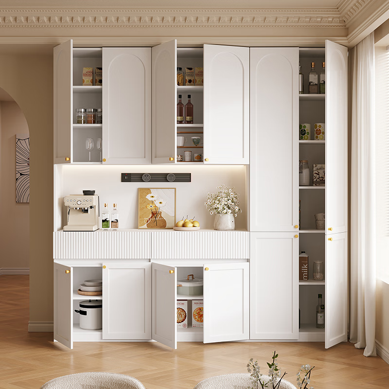 Gugezhijia customized solid wood blister sideboard against the wall integrated storage cabinet household ENF grade tea cabinet wine cabinet display cabinet 1.6 meters long * 2.4 meters high (four door sideboard) 18MM thickened whole cabinet ENF grade maternal and child use