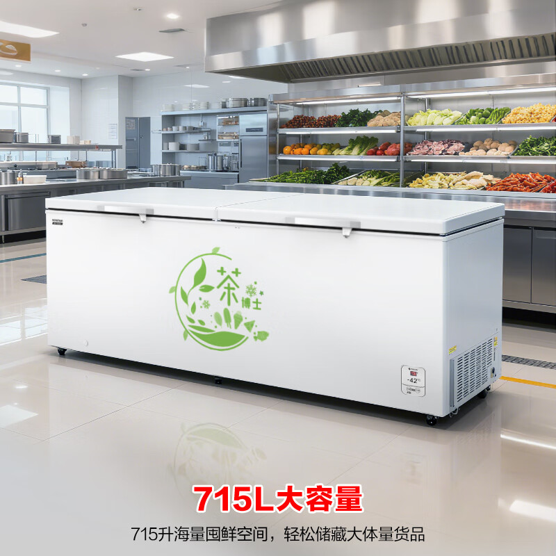Ronshen 715L single-temperature home-business dual-use freezer refrigerator PCM liner-42 ice-blocked fresh computer temperature-controlled large-capacity freezer BD/BC-715ZEL/RX