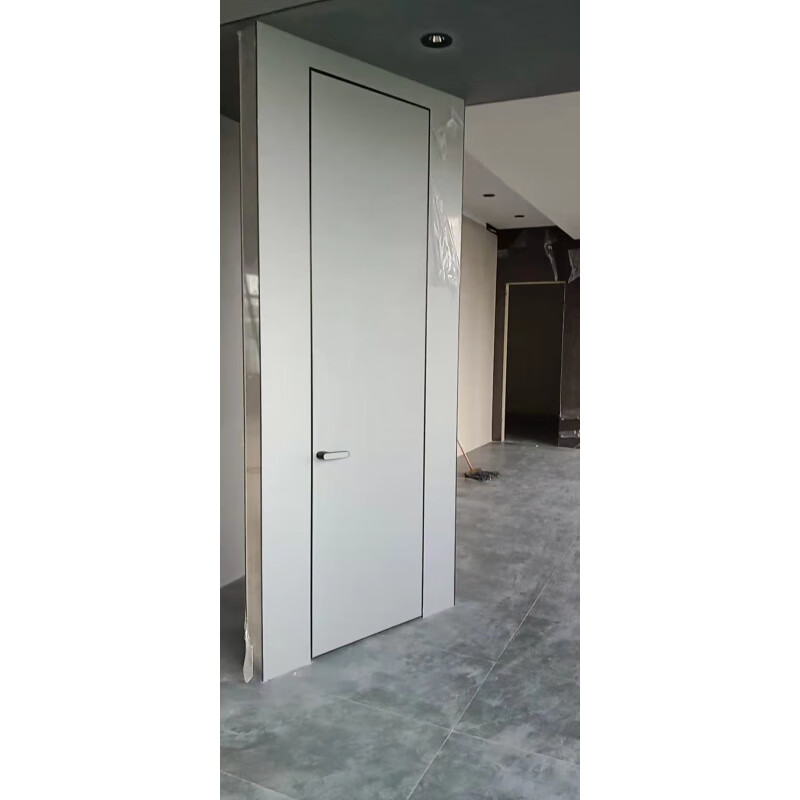 Minimalist design, narrow-sided aluminum-wood door, hidden frame door, whole-house customized swing door style, 25-wide extremely narrow aluminum-wood door with MiSi lock