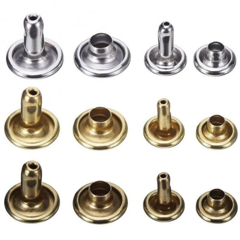 Fengxi DIY metal copper double-sided rivets, mother-in-law rivets, rivets, rivets, ding decoration, leather bags, shoe and hat accessories, buttons, gun black, 20 sets, 6mm (can be riveted up to 3mm thick)
