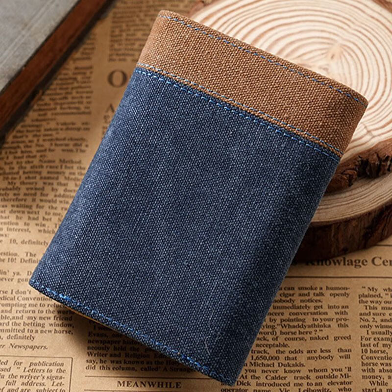 Tuzun Creative Expression Pack 2025 New Wallet Men's Short Trendy Brand Multi-Card Slots Retro Fashion Korean Style Tri-fold Small Wallet Blue-Yu Goese Insufficient Multi-Card Slots