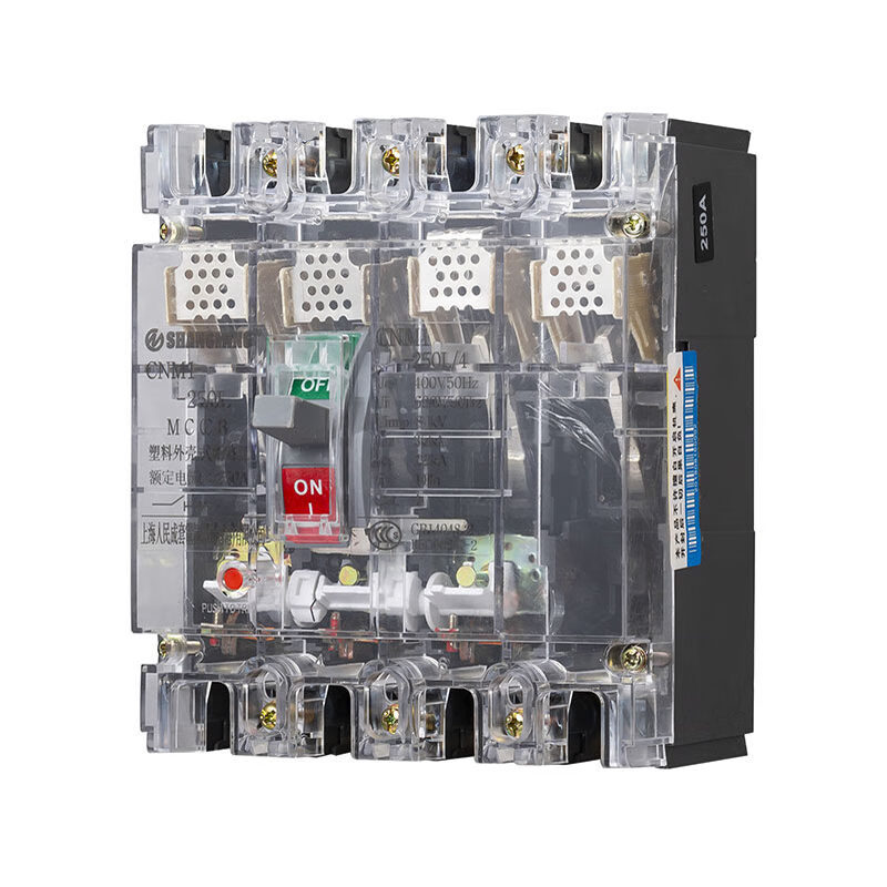 Shanghai People's Transparent Circuit Breaker CM1 three-phase four-wire 100A160A250A400630A air switch 3P4P 4p 80A