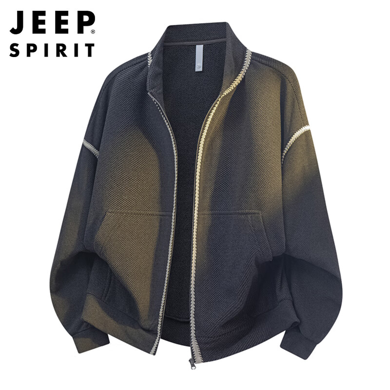 JEEP SPIRIT Jeep Jacket Men's Sweater Sweater Men's Autumn and Winter American High-End Casual Trendy Clothes Navy XL