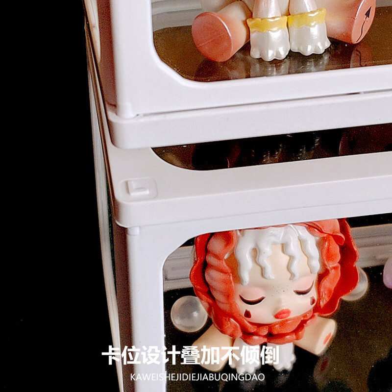 OMANTI blind box hand-held storage box glass storage display stand transparent dust-proof doll ornaments Bubble Mart display cabinet