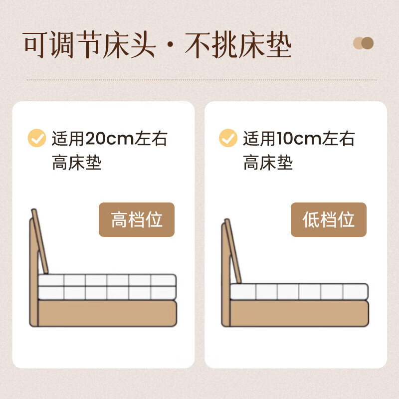 Yongjuxi solid wood bed 1.5m x 2m oak single bed small apartment master bedroom double bed simple bedroom large bed walnut color solid wood bed 1.5m x 2m