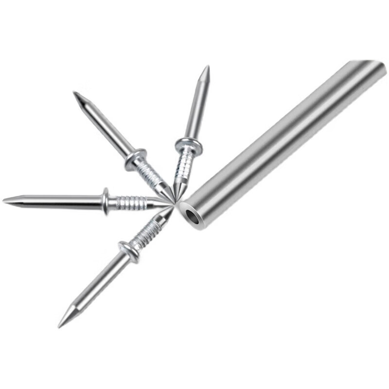 Nufeng seamless nails baseboard solid wood nails carpentry single-headed double-headed nails reverse buckle two-headed nails horn nails 50 traceless nails + 1 sleeve