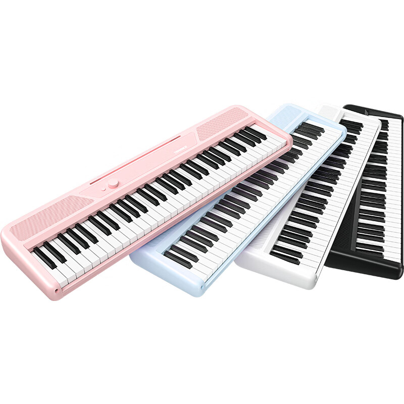 Terrence TS04 smart electronic keyboard lights up and plays the piano for beginners, adults and children, 61-key portable keyboard instrument, cool black + lifelong piano learning APP + piano bag + piano stand