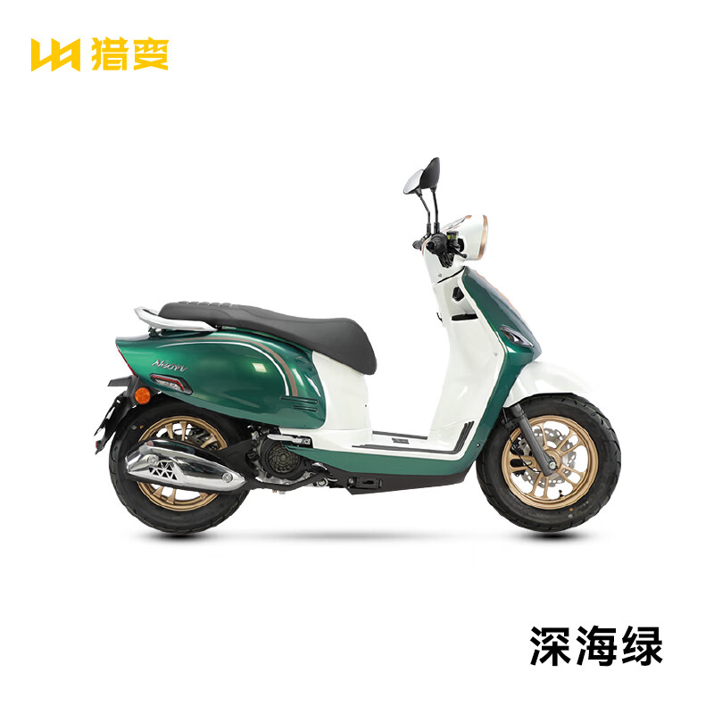 Liebian Little Fat Goose Scooter Brand New Licensed Complete Vehicle Retro Fuel Sports Car New EFI 125 Motorcycle Little Fat Goose ABS+TCS Version Deep Sea Green