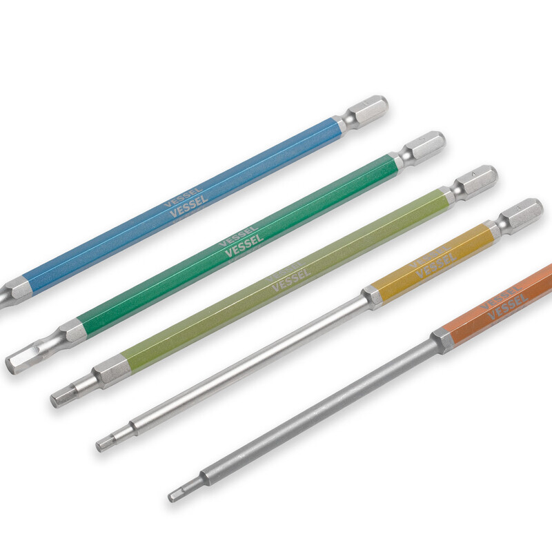 VESSEL ribbon magnetic hexagonal bit set GS5P-32 screwdriver bit set 150mm 5 pieces