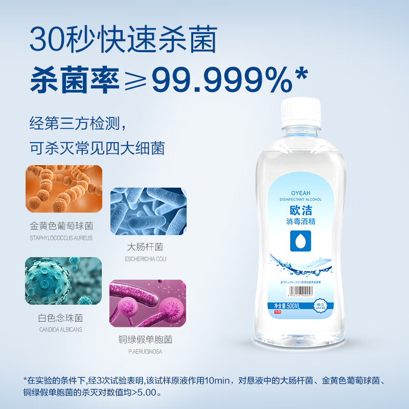 Oujie 75% alcohol disinfectant 500ml skin items cleaning, sterilizing and disinfecting alcohol spray refill no-wash