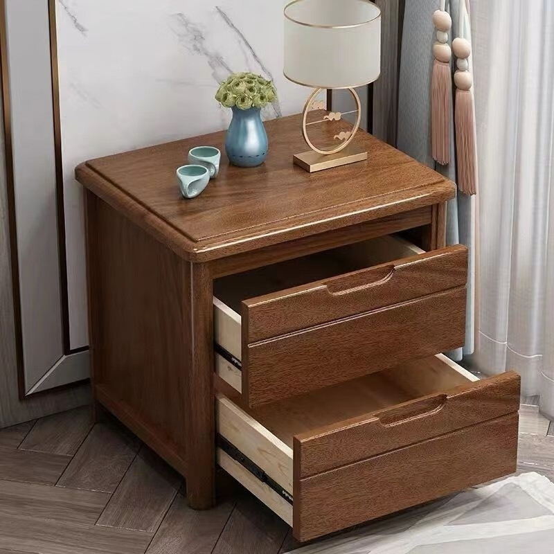 Si Juchu blue walnut solid wood bedside table mini 40 simple modern new Chinese style storage cabinet bedroom bedside storage cabinet complete walnut color front width 50 side depth 40 height 50