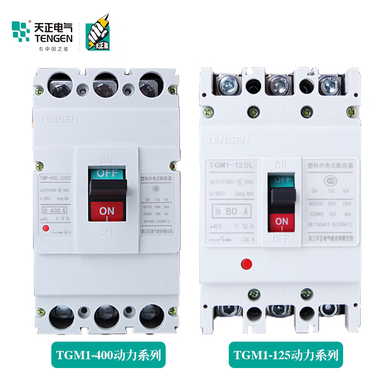 Yue Changsheng TENGEN Tianzheng TGM1 plastic case circuit breaker 33002 motor protection circuit breaker air switch power type 315A 3P