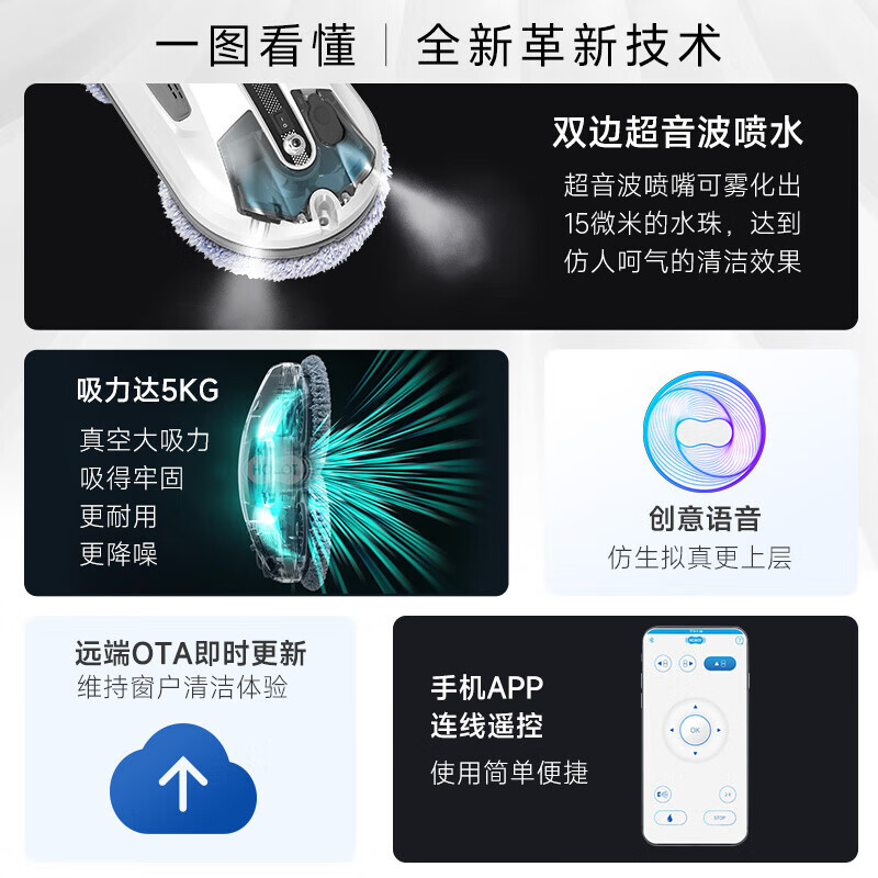 Bo Niu (HOBOT) R3 window cleaning robot fully automatic electric smart window Bo Niu household glass cleaning artifact r3 window cleaning machine + exclusive