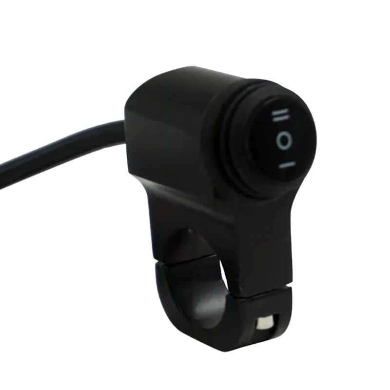 Small switch mini button motorcycle electric vehicle universal modified switch aluminum alloy LED headlight spotlight horn start waterproof switch waterproof B style blue light self-locking switch 1
