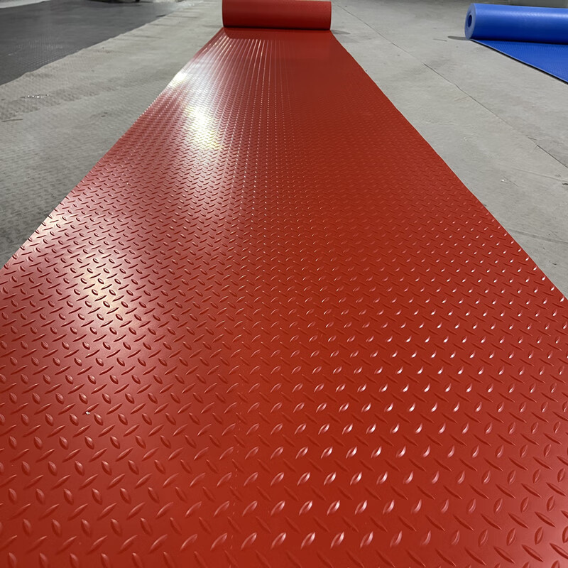 Beef tendon anti-slip mat PVC floor mat door mat walkway kitchen waterproof carpet factory thickened insulating rubber sheet floor glue red herringbone (1.5mm thick) beef tendon_generally thick 2 meters wide * 1 meter long_ buy a few meters and fill in a few pieces