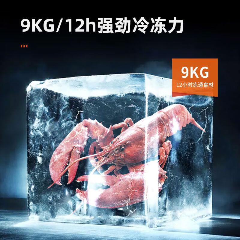 Homa Freezer Level 1 Energy Efficiency Variable Temperature 200/252 Freezer Horizontal Refrigerator Freezer Home Dual-Purpose 100 Liter Deep Cold Brown