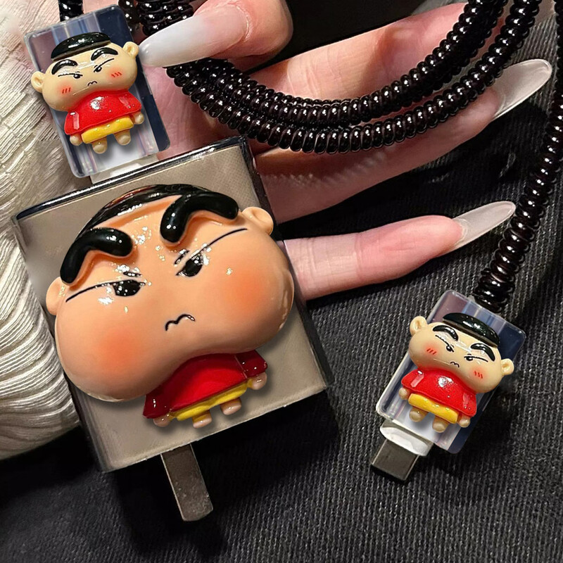 Lingyou Chuanghuo Huawei MateX6 charger protective cover is suitable for matex6 data cable to prevent breakage and winding Type-C universal cable bite device all-inclusive anti-fall soft shell cartoon cute 66W box Crayon Shin-chan-Snot Huawei MateX6