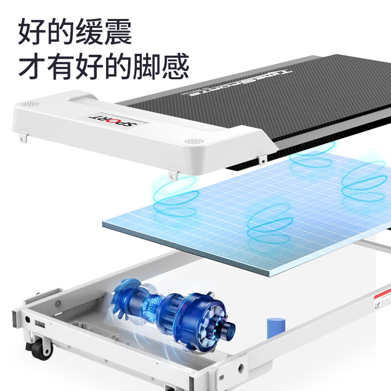 ANTEPOP treadmill for home use, noise reduction, foldable electric walking machine, indoor exercise, weight loss, sports and fitness equipment, white standard version, 10-speed speed adjustment, fully foldable