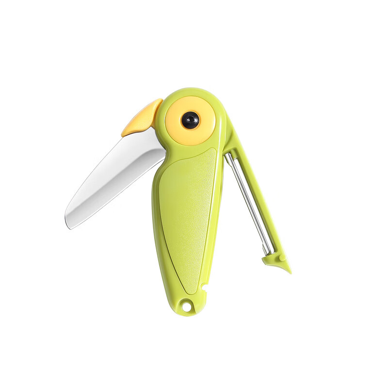 Meikejie multifunctional folding fruit knife portable mini version ultra-small dual-purpose two-in-one peeling scraper for dormitory students can pass security inspection/style Woodpecker