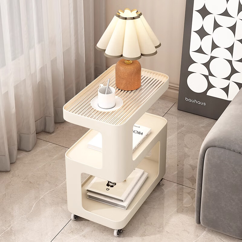 Orange sofa side table Italian light luxury high-end new living room movable coffee table small table trolley side table