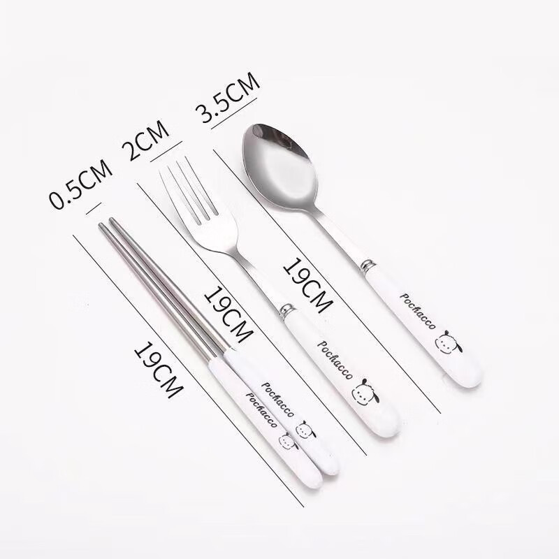 An Junsheng ins Pacha Dog Chopsticks, Spoons and Forks Three-piece Set of Good-looking Students, Children and Adults Portable Tableware Storage Box Thickened Pacha Dog Chopsticks + Spoon + Fork Free Storage Box